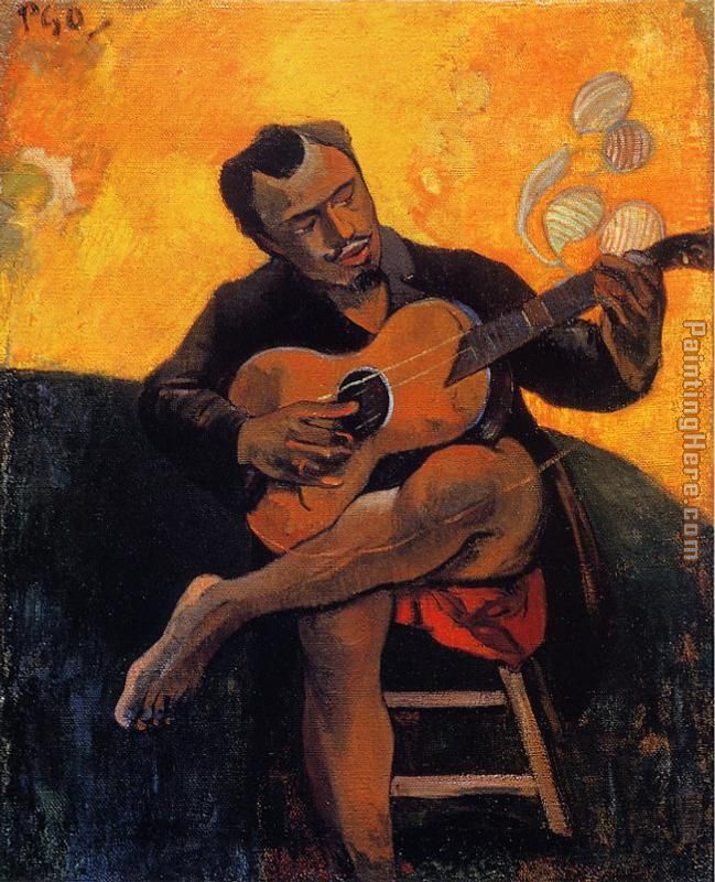 The Guitar Player painting - Paul Gauguin The Guitar Player art painting